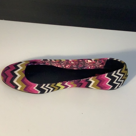 Missoni For Target Purple Green Sweater Knit Zig Zag Chevron Ballet Flats Sz 9.5 - Picture 3 of 12